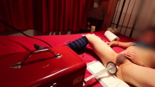 Being railed by my portable fuck machine until stomach bulge