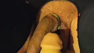 Dildo Squirting All Over my Black Leggings