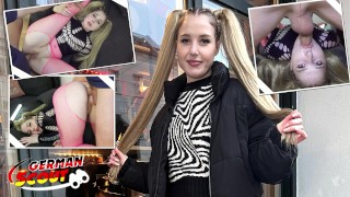 GERMAN SCOUT - Big Dick Anal Sex Casting for Pigtails Teen Crystal White in Berlin