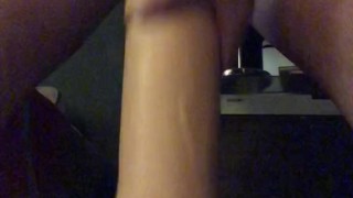 Fucking my giant dildo