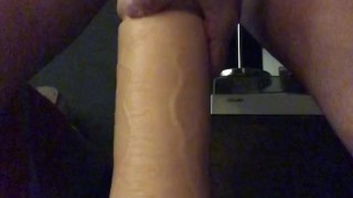 Fucking my giant dildo