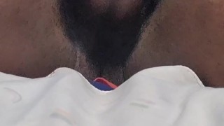 Hot Black Enby Bating, Sniffing, Edging shoots out huge cum load for you!