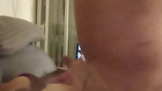 Muscle Daddy Rides Girl's Pussy and They Both Moan Loud and Explode Together (Cum On my Tits Daddy)
