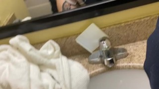 Hotel bathrooms taking that hot married pussy right to “pound town”