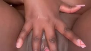 Sexy Fat Pink Pussy Girl Playing with her Creamy Pussy talking dirty-ful video with face on onlyfans