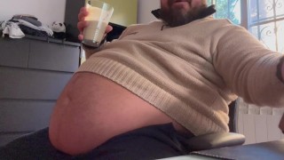 Stuffing myself with a pack of cookies