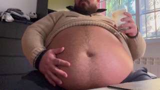 Stuffing myself with a pack of cookies
