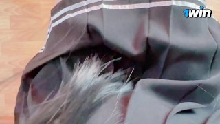 recorded a video in class 😨 masturbates with panties in first person