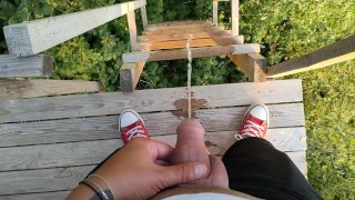 Marking my territory with piss - pee on stairs