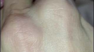 cum in my mouth, I play with your cum, and I swallow it, closeup, naughty gay, tongue, sloopy