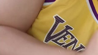 handjob and insane blowjob, she fucks the dick in every way until she feels the creampie