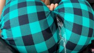 Squirt Left and Right: Girl Forgot to Take Off Her Pajama Pants