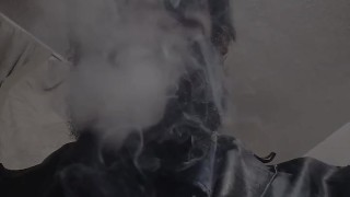 Cigar Smoking Wearing Leather Blazer smoke