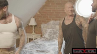 Inked Damian Dragon Rims Adam Ramzi Ass On Threesome Fuck
