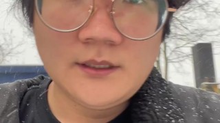 Cute Asain Get Fucked in Snow