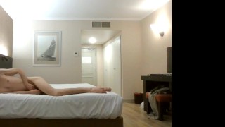 Twink jerking off on his side