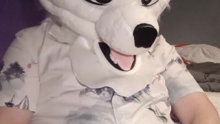Fursuit Pubby Paws Off Until He Cums!