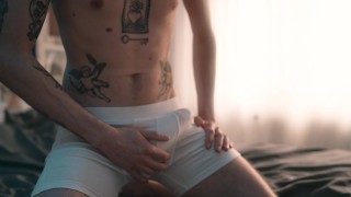 Stroking My Morning Wood - Big Dick Edging with Huge Cumshot