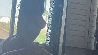 Big titties bounce as girl cums hard while riding a big dick