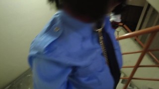 伪娘男娘警察衣服走廊自慰