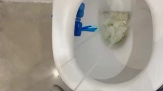 pissing on a public bathroom