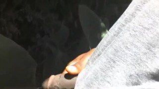 FREAKY EBONY PISSING IN PUBLIC