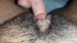 I tickle hairy pussy to orgasm