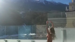 Hot Monika Fox Takes Winter Jacuzzi In Mountains