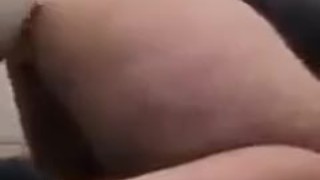 Fat ass fucks dildo doggy style