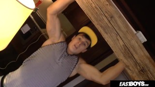 Twink handsome hunk boy Kent Mills abs flexing