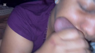 I suck my man’s dick and he comes in my face. Facial. Suscribe like and comment please
