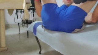 Naked straight jock Klaus Joe with big bulge in his dirty underwear. Huge cumshot with eyes roll