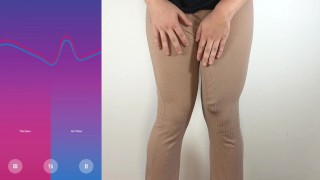 Massive cock hands free cumshot in pants