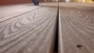 Hung daddy’s fat dick cums outside again