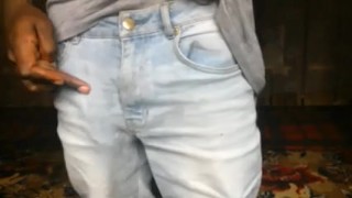 ZIPPĪNG OUT MY TROUSER TO REMOVE MY MONSTER COCK