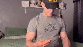 JOI I teach my student Spanish but he doesn't stop looking at my muscles with subtitles