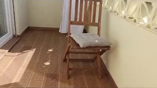 I Sucked His Big Cock and Swallowed His Cum in Front of All My Neighbors on the Balcony