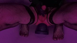 Amateur hardcore solo anal, huge cumshot with XXL plug in ass
