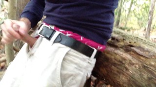 Caught jerking-off in the woods. I found this video of me jacking off when someone walks up on me.