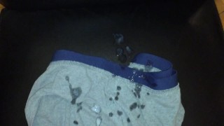 Hairy Cock Cums Three Times on Old Underwear - Damon Andros