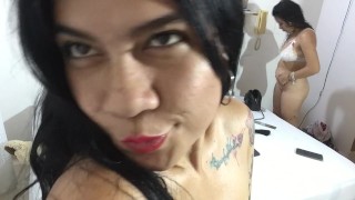 I fuck with my friend and ask her to penetrate me with the harness