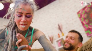 Hard Anal Fuck for Tattoo Girl - Big Cook destroys her asshole - ATM Hardcore Assfuck with Creampie