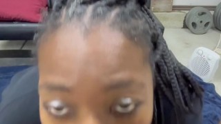 BBW Sucks Fucks and Swallows To Pay For Gym - Swallows It All!