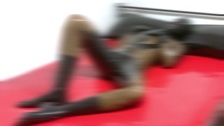 Deep throat fun with dildo T1, jerking off before sucking