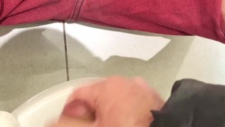 starting the new year playing with dick in a busy public bathroom