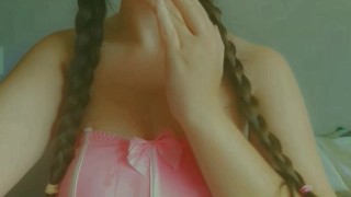 Just a cute and horny student seducing, masturbation and proving she can do more than get an A .