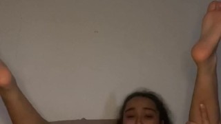 Teenager playing with her pussy