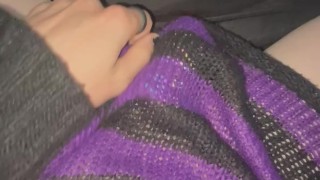 Shoelace, slapping my girl cock