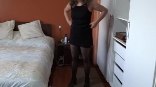 My wife dresses in erotic lingerie to go to work, real cuckold husband