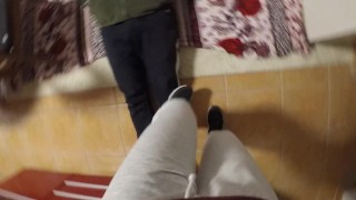 Using my slave as a doormat